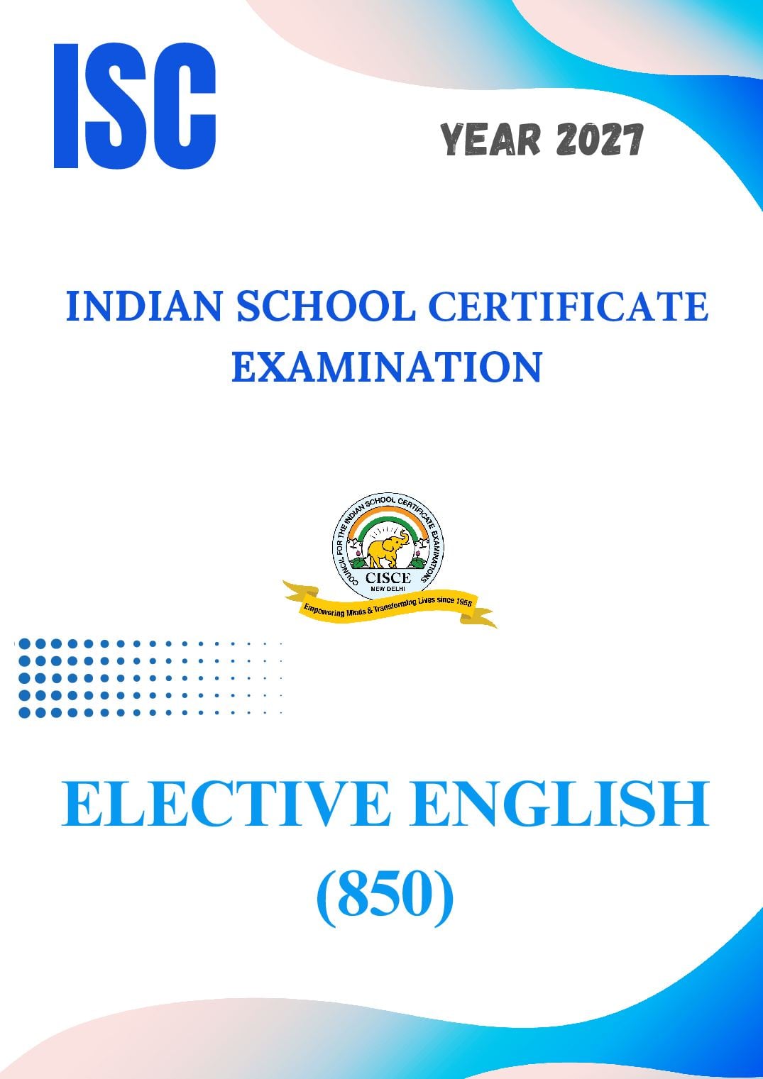 ISC Class 11 Syllabus 2027 Elective English - Page 1 of 9