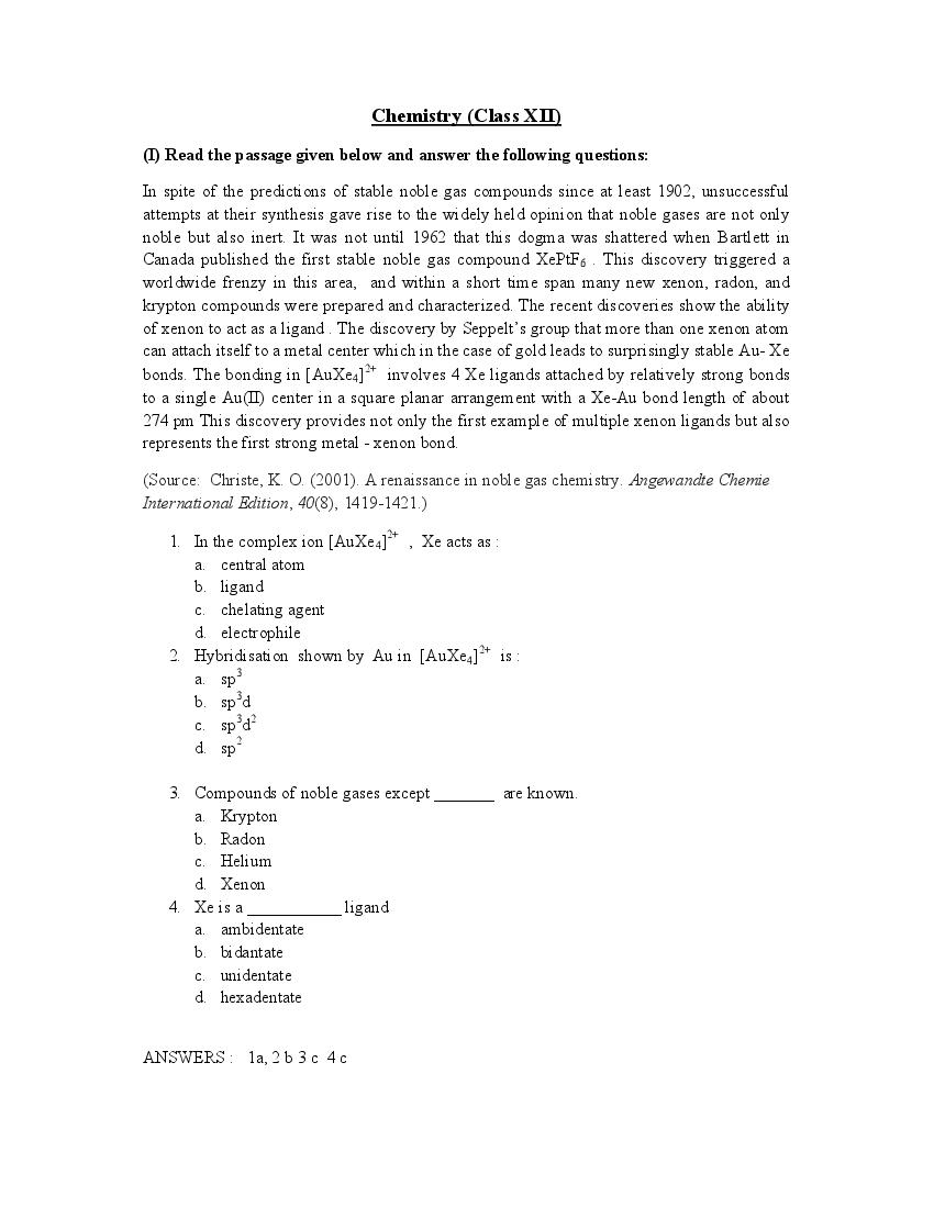 CBSE Class 12  Question Bank 2021 Chemistry - Page 1