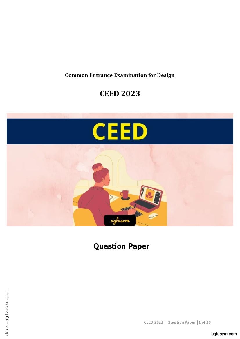 CEED 2023 Question Paper - Page 1