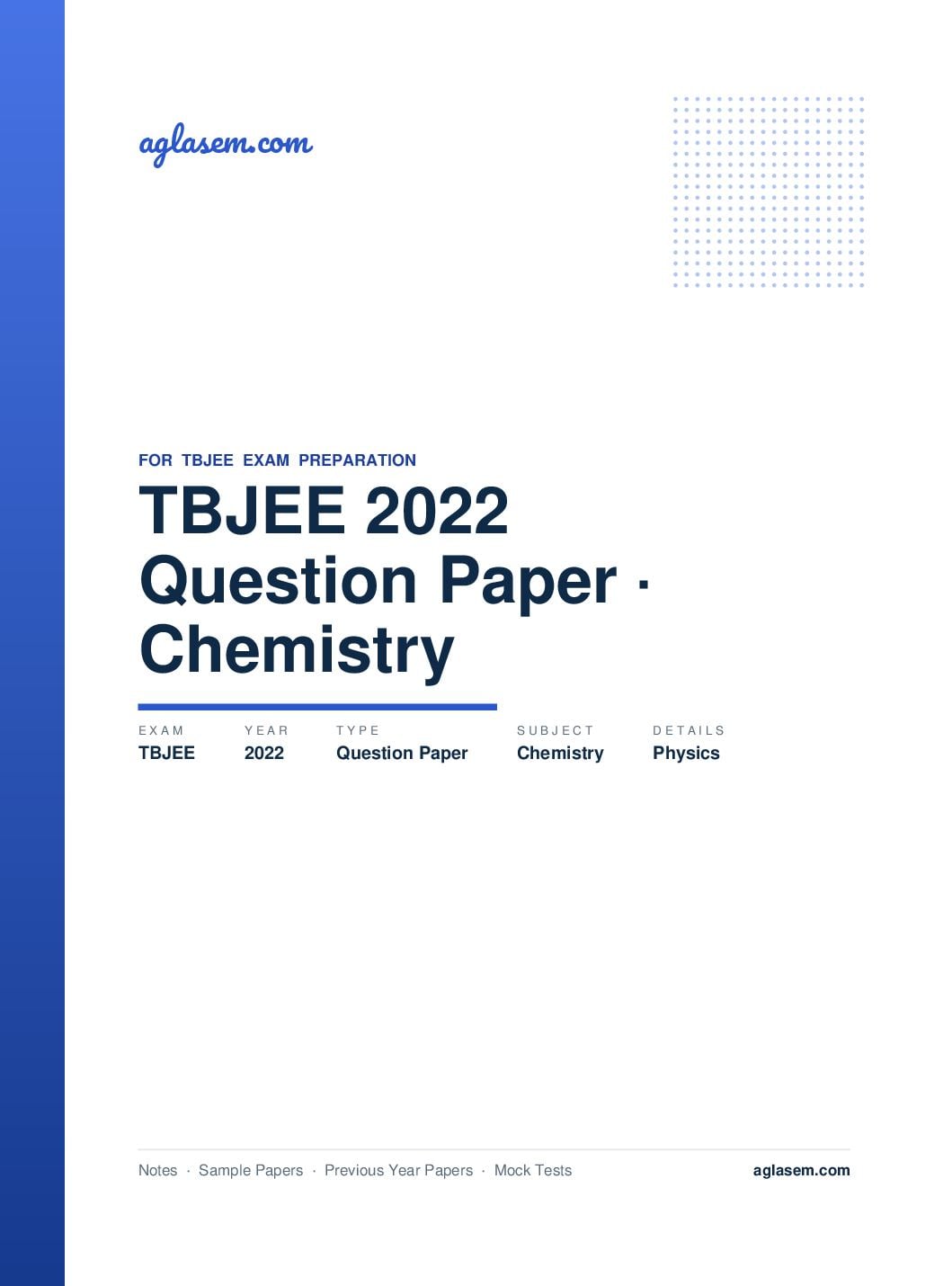 TBJEE 2022 Question Paper - Physics and Chemistry - Page 1 of 26