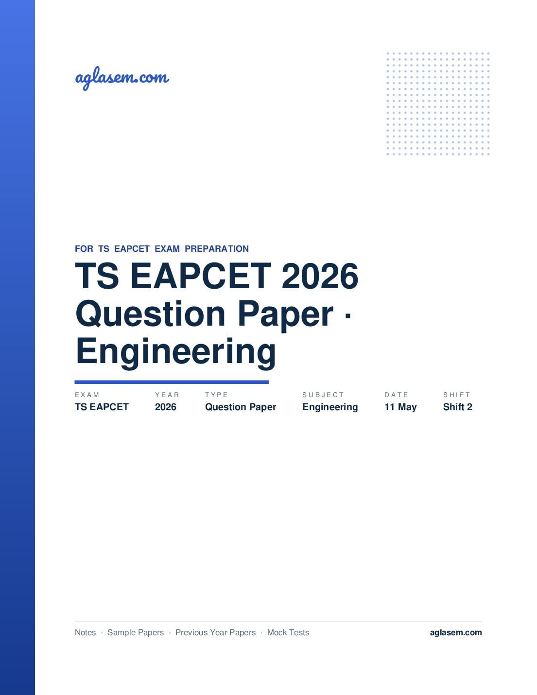 TS EAPCET 2026 Question Paper Engineering 11 May Shift 2 - Page 1 of 80