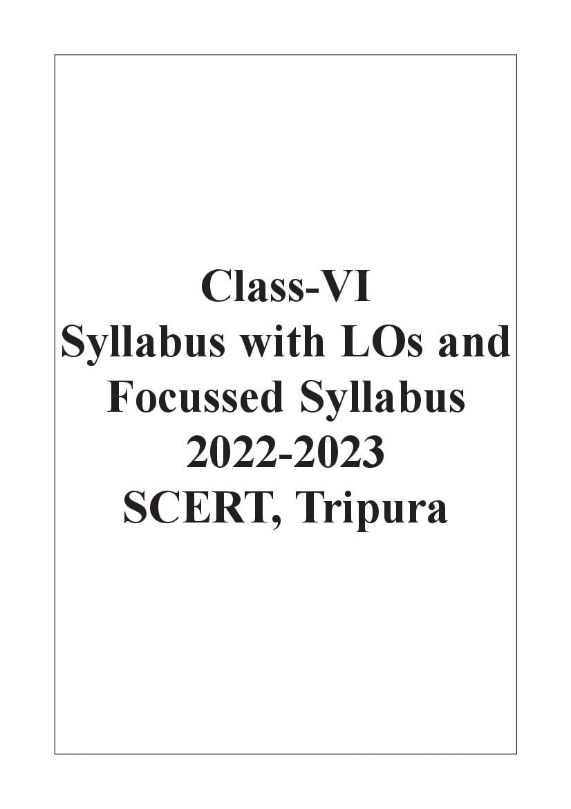 TBSE Class 6 Syllabus 2023 - Page 1