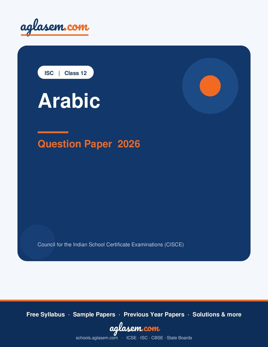 ISC Class 12 Question Paper 2026 Arabic - Page 1 of 5