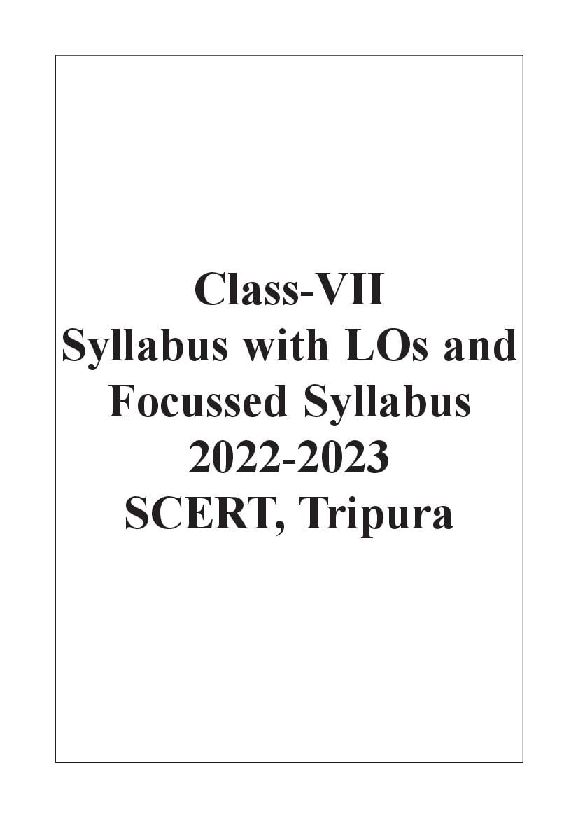 TBSE Class 7 Syllabus 2023 - Page 1