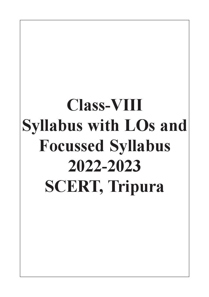 TBSE Class 8 Syllabus 2023 - Page 1