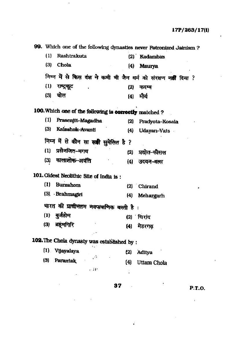 BHU PET 2017 Question Papers PDF (103 Programme Papers)