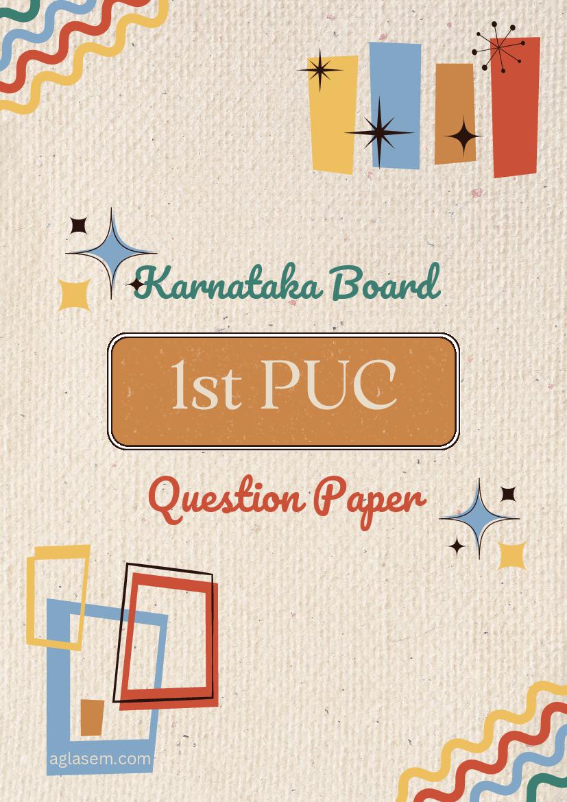 Karnataka 1st PUC Second Test Question Paper 2023-24 Chemistry - Page 1