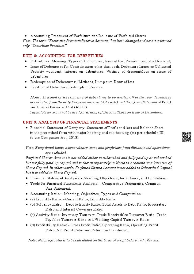 PSEB Class 12 Accountancy Syllabus (PDF)