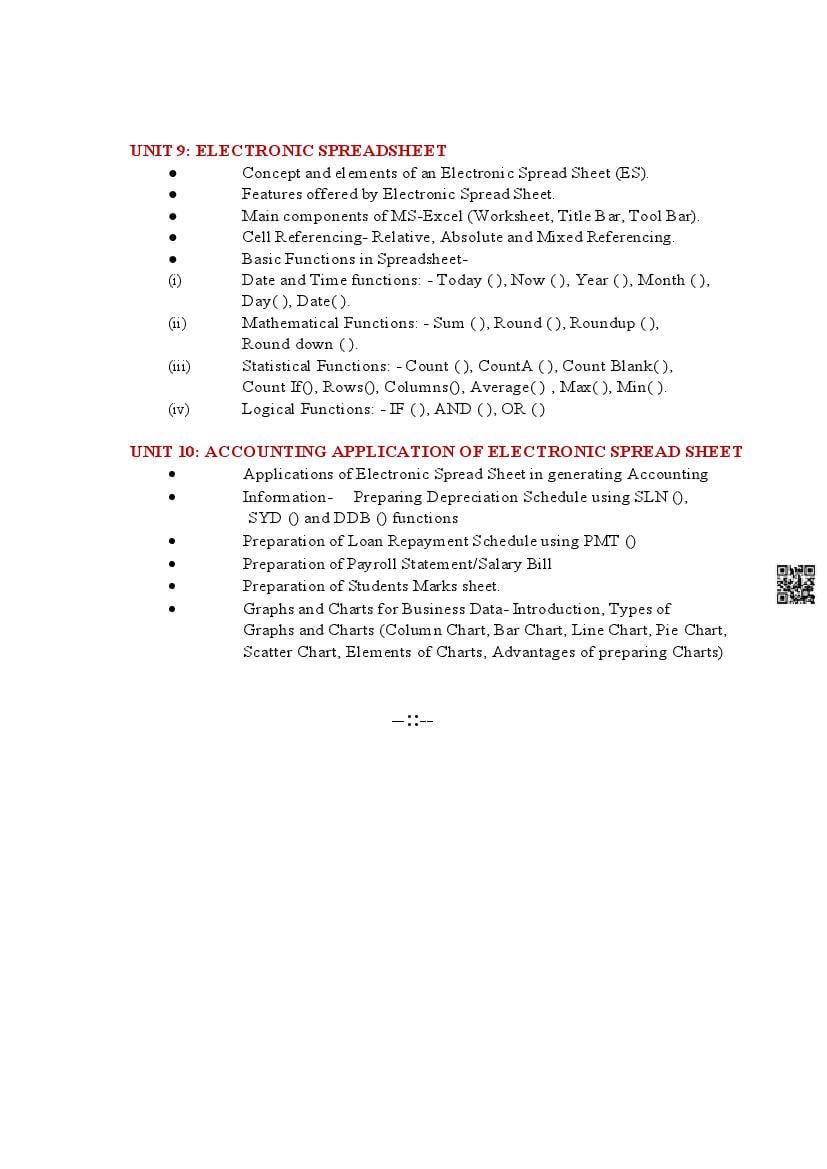PSEB Class 12 Accountancy Syllabus (PDF)