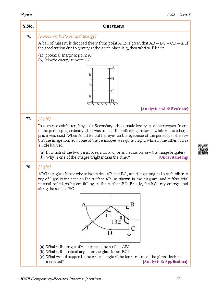 physics competency based questions class 10 icse pdf