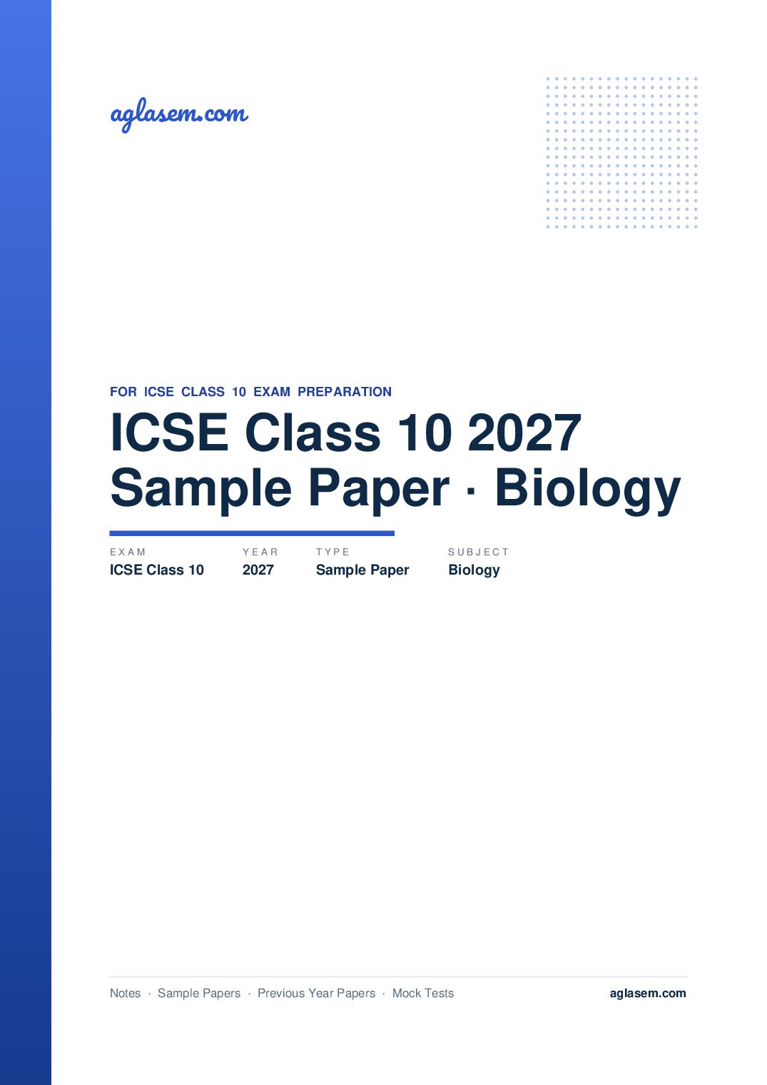 ICSE Class 10 Sample Paper 2027 Biology - Page 1 of 19