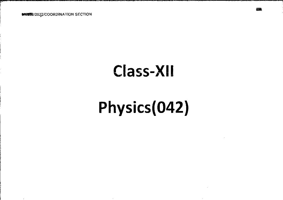 CBSE Class 12 Toppers Answer Sheet 2023 Physics - Page 1