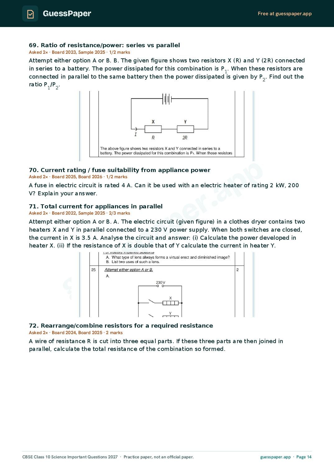 CBSE Class 10 Science Important Questions 2027 (PDF)