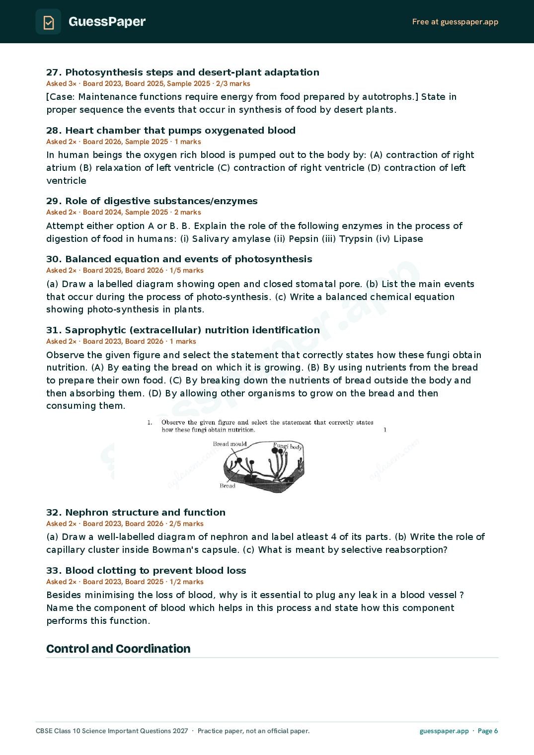 CBSE Class 10 Science Important Questions 2027 (PDF)
