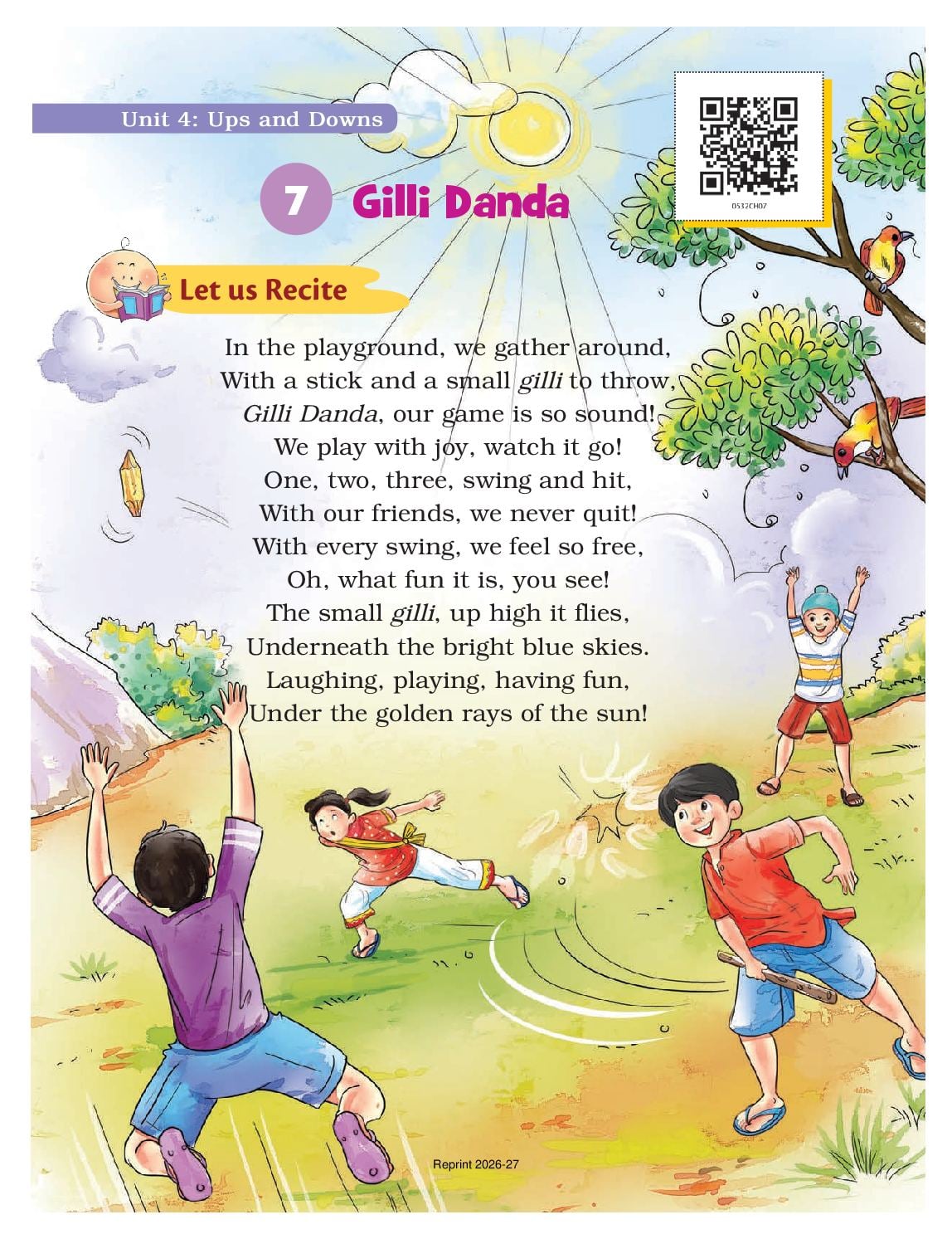 NCERT Book Class 5 English (Santoor) Chapter 7 Gilli Danda - Page 1 of 12