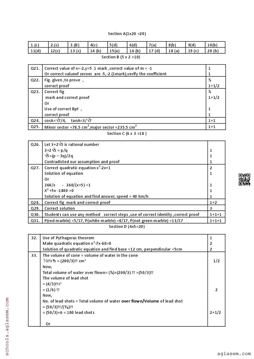 pre board exam 2025 class 10 maths