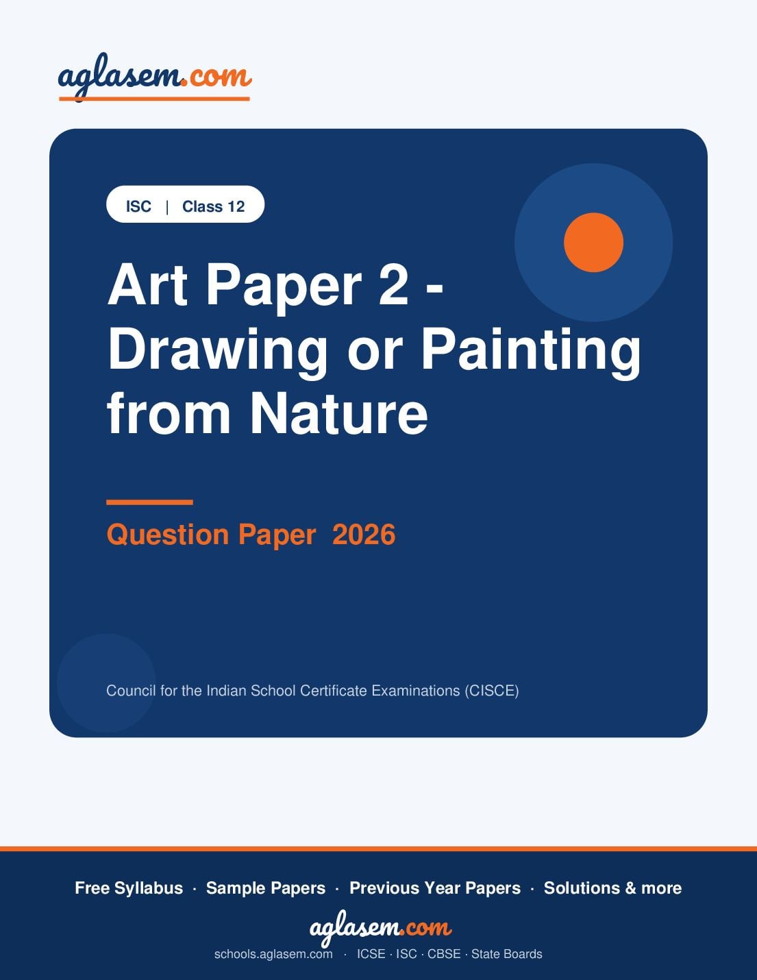 ISC Class 12 Question Paper 2026 Art Paper 2 - Drawing or Painting from Nature - Page 1 of 3