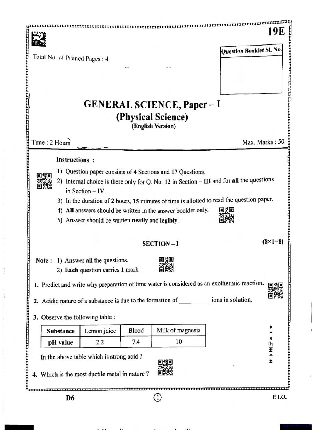 AP 10th Question Paper 2025 General Science - Page 1 of 8
