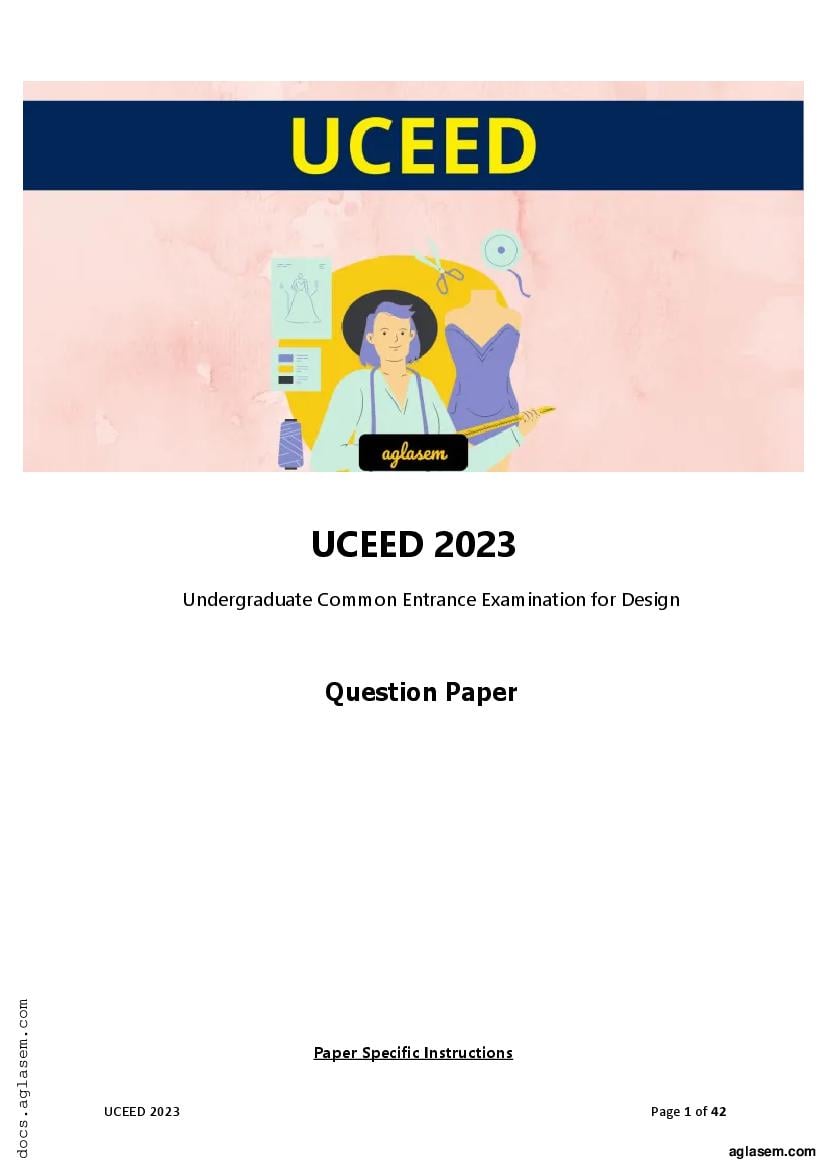 UCEED 2023 Question Paper - Page 1