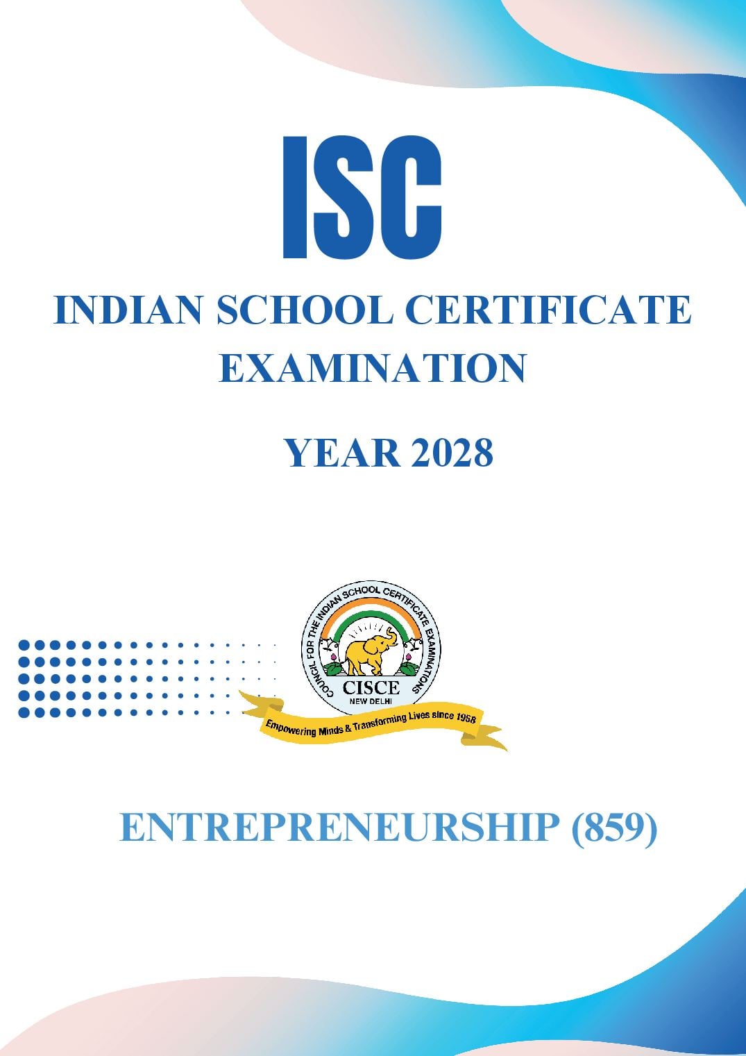 ISC Class 11 Syllabus 2028 Entrepreneurship - Page 1 of 9