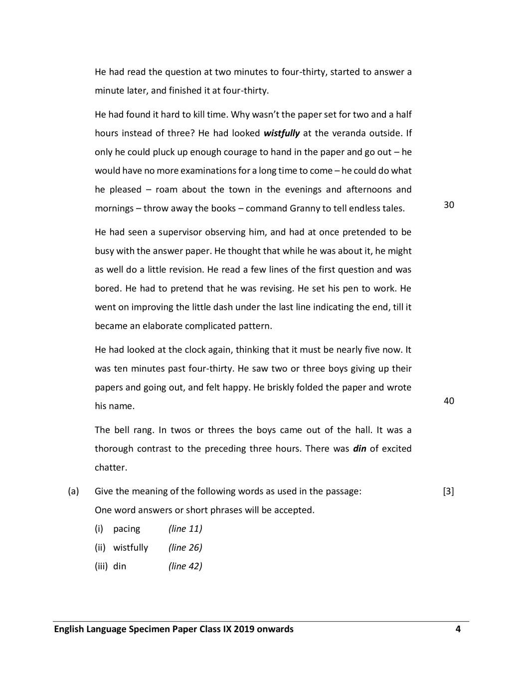 ICSE English Language Specimen Paper 2024 (PDF) - CISCE Class 9 English ...