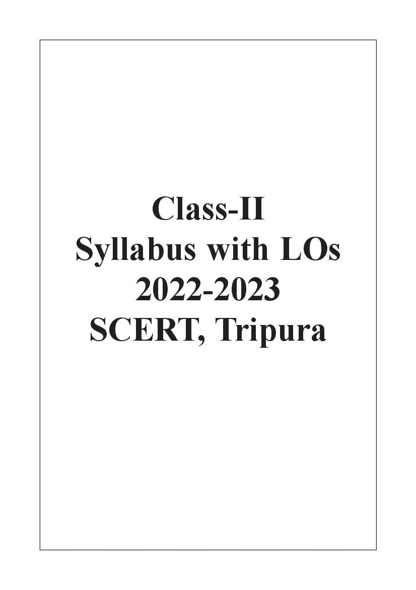 TBSE Class 2 Syllabus 2023 - Page 1