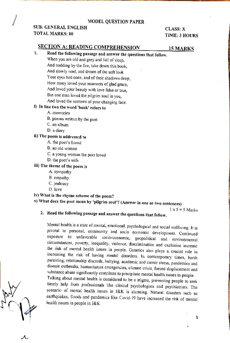 Jkbose Class 10th Syllabus 2023 24 Image To U