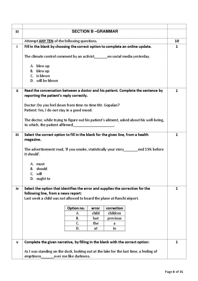 CBSE Class 10 English Sample Paper 2023 PDF Class 10 English Sample 