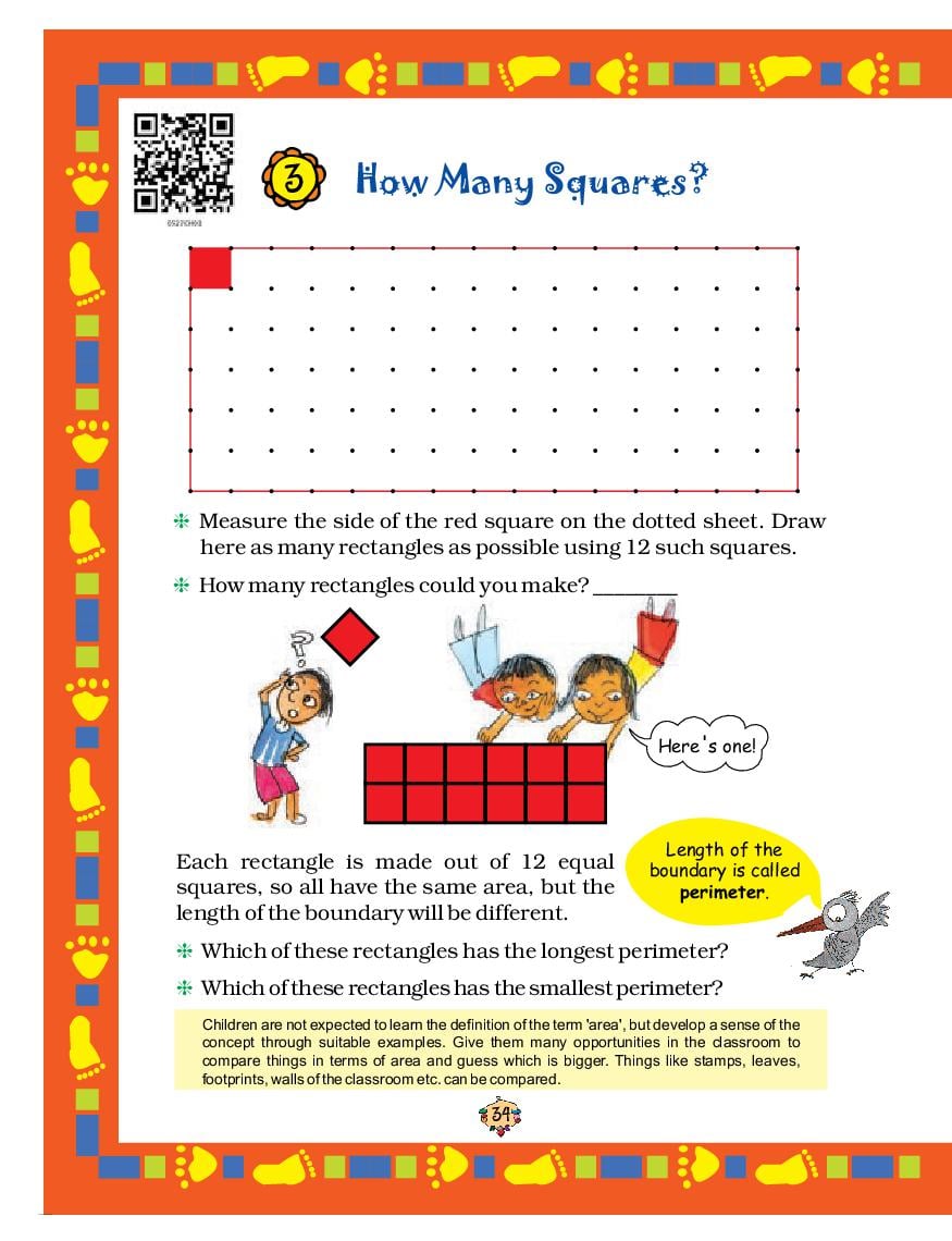 NCERT Book Class 5 Maths Chapter 3 How Many Squares? - Page 1