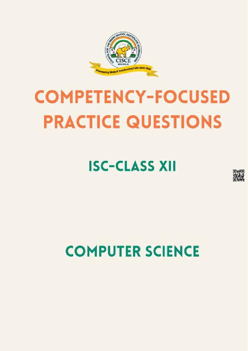 ISC Competency Based Questions Computer Science - Page 1