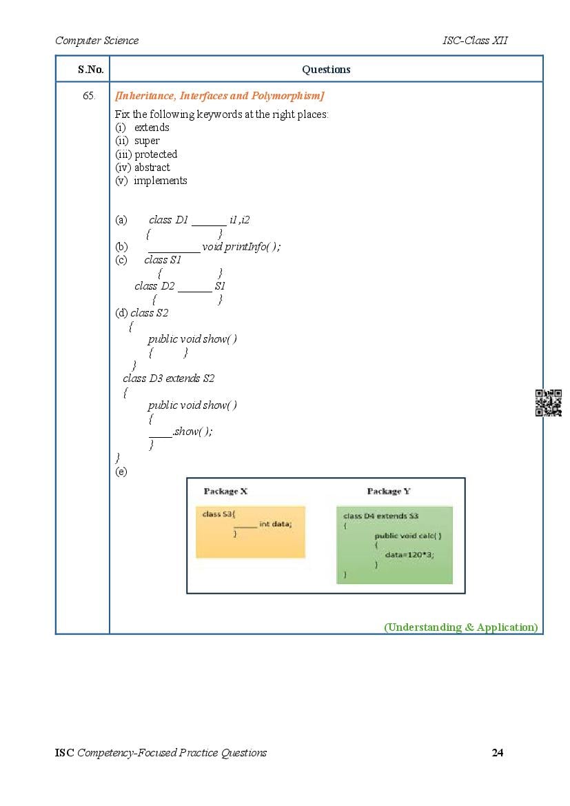 ISC Competency Based Questions Computer Science | Class 12 Competency ...