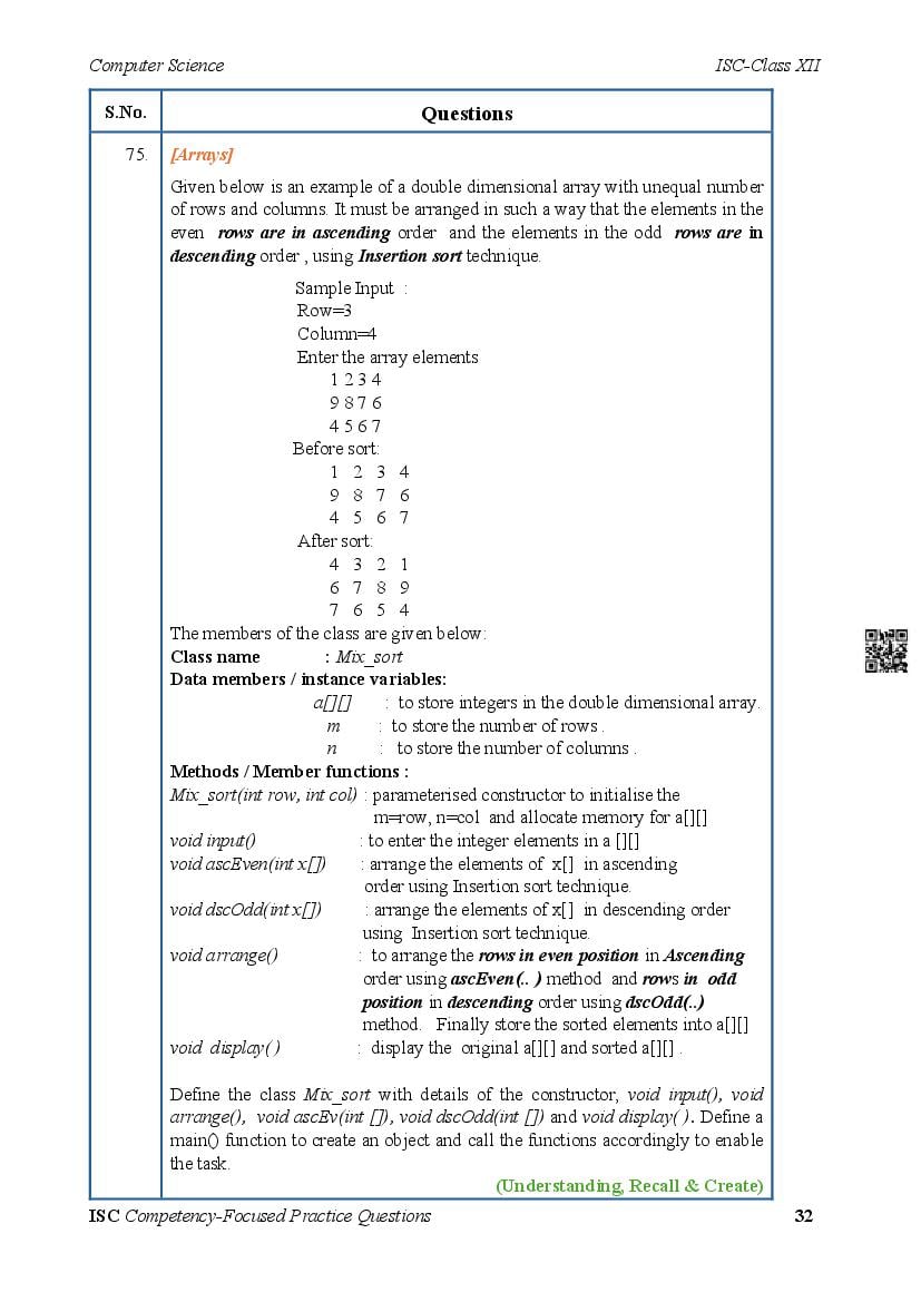 ISC Competency Based Questions Computer Science | Class 12 Competency ...