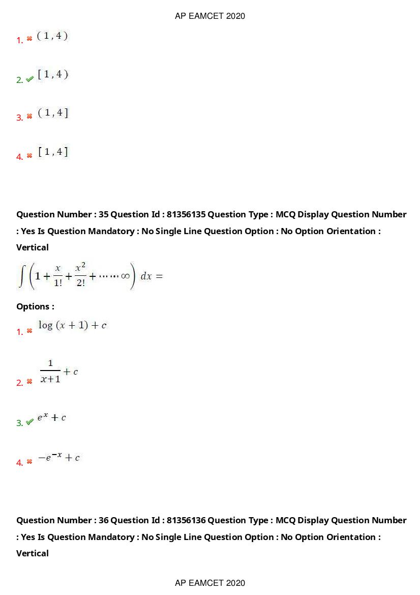 AP EAMCET 2020 Question Paper PDF with Answer Keys (14 Shifts)