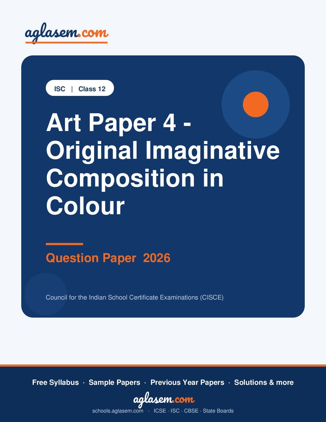 ISC Class 12 Question Paper 2026 Art Paper 4 - Original Imaginative Composition in Colour - Page 1 of 3