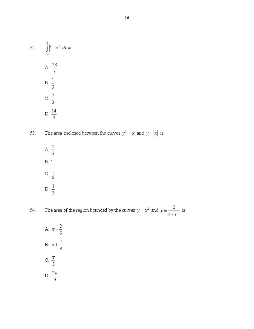 CUSAT CAT 2016 Question Papers PDF (B.Tech Paper 1 and 2, PG, Law)