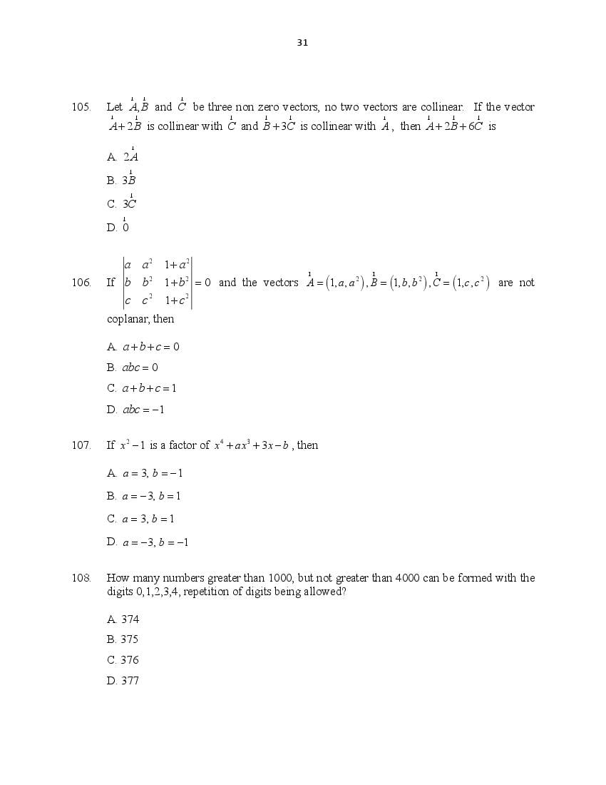 CUSAT CAT 2016 Question Papers PDF (B.Tech Paper 1 and 2, PG, Law)