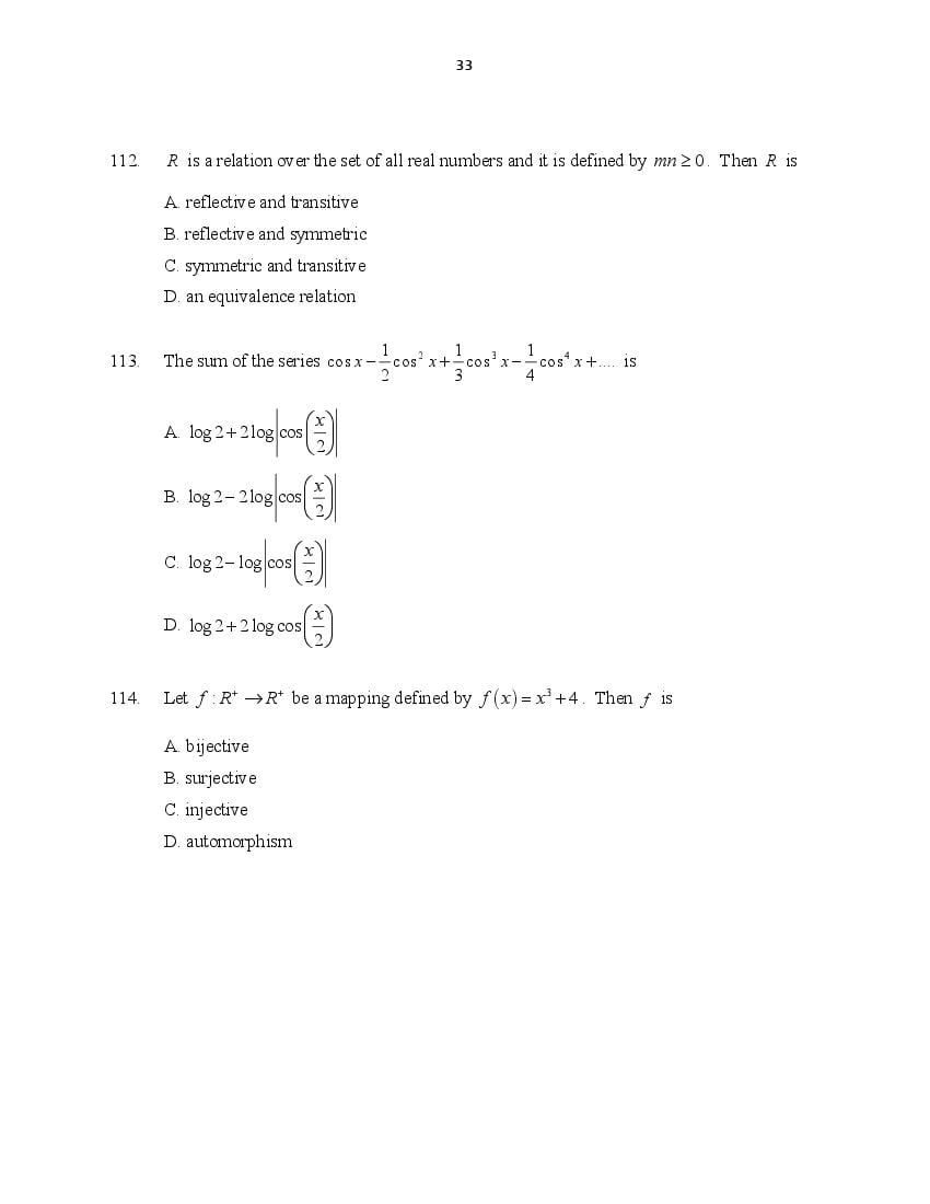 CUSAT CAT 2016 Question Papers PDF (B.Tech Paper 1 and 2, PG, Law)