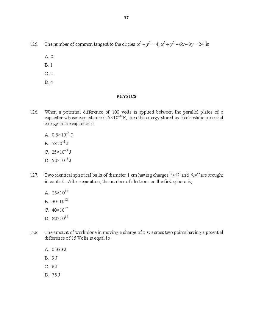 CUSAT CAT 2016 Question Papers PDF (B.Tech Paper 1 and 2, PG, Law)