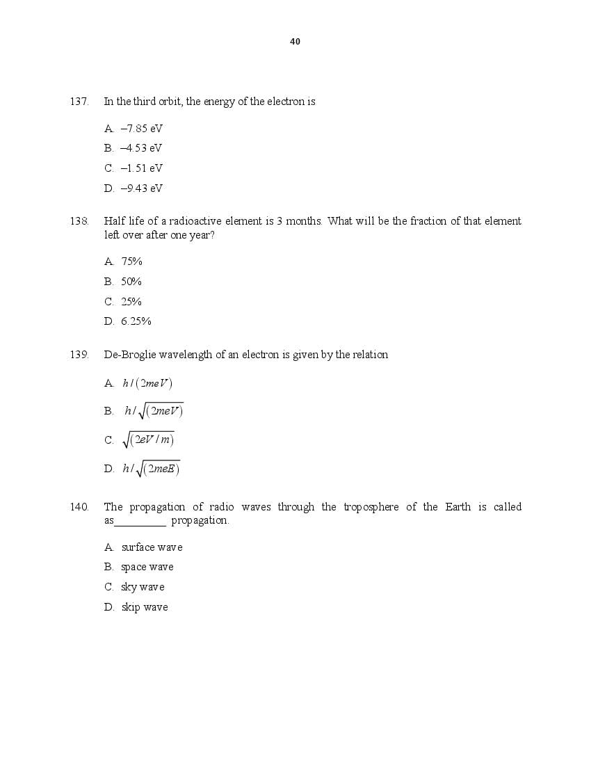CUSAT CAT 2016 Question Papers PDF (B.Tech Paper 1 and 2, PG, Law)