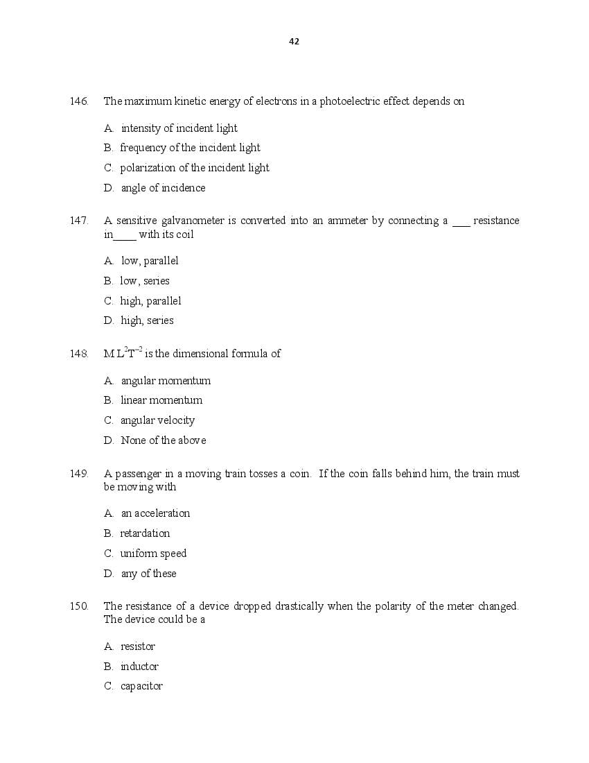 CUSAT CAT 2016 Question Papers PDF (B.Tech Paper 1 and 2, PG, Law)