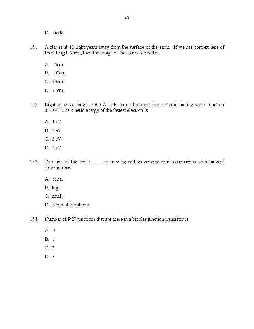 CUSAT CAT 2016 Question Papers PDF (B.Tech Paper 1 and 2, PG, Law)