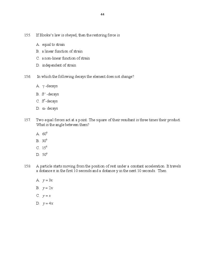 CUSAT CAT 2016 Question Papers PDF (B.Tech Paper 1 and 2, PG, Law)