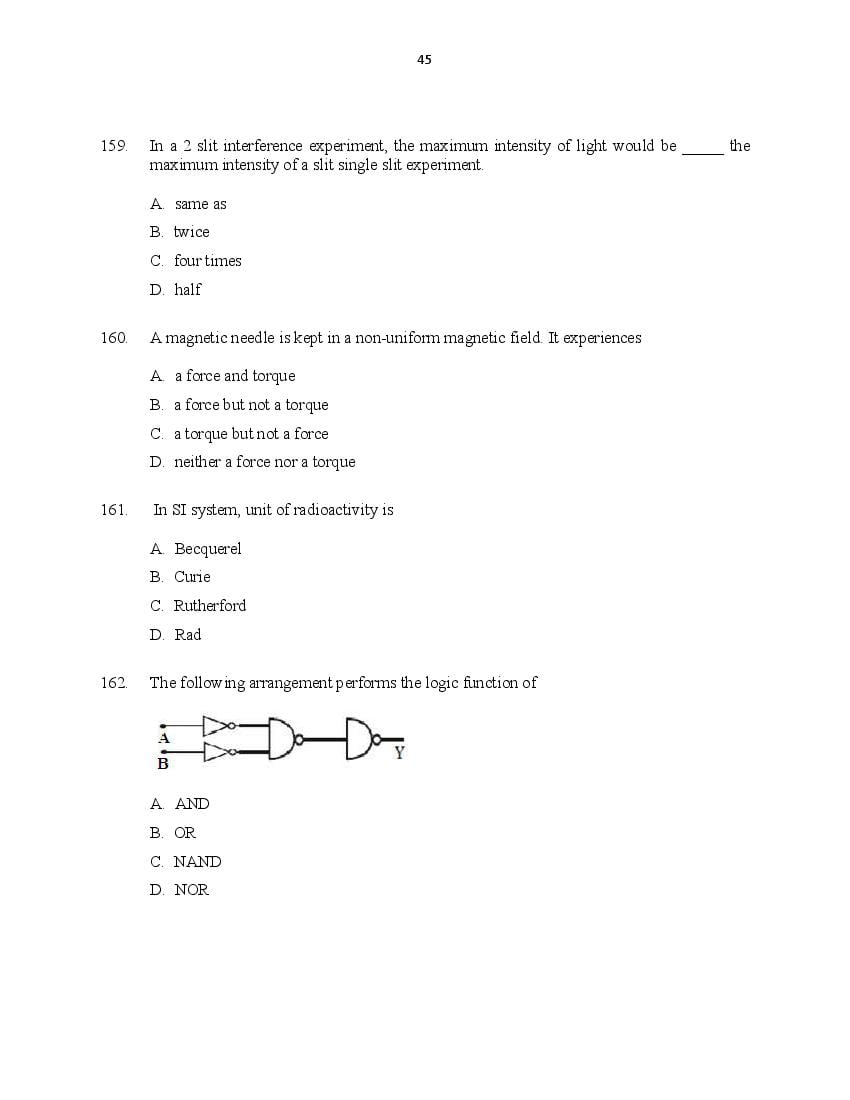 CUSAT CAT 2016 Question Papers PDF (B.Tech Paper 1 and 2, PG, Law)