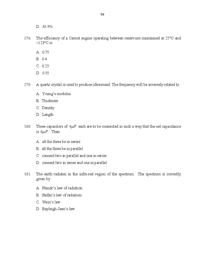 CUSAT CAT 2016 Question Papers PDF (B.Tech Paper 1 and 2, PG, Law)