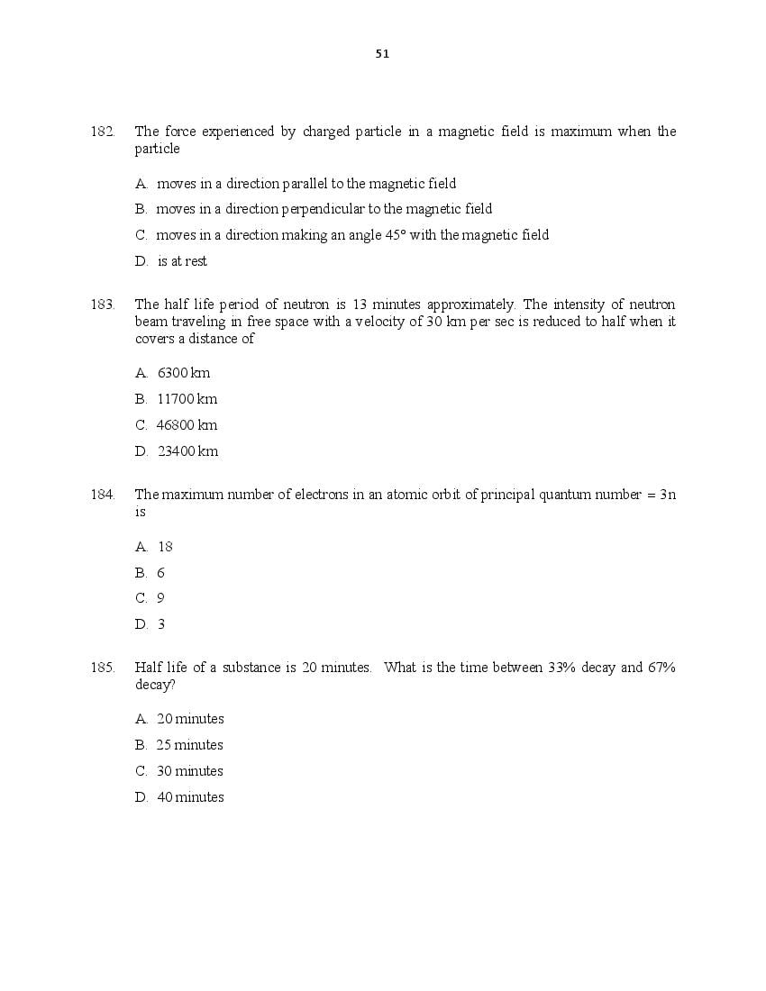 CUSAT CAT 2016 Question Papers PDF (B.Tech Paper 1 and 2, PG, Law)
