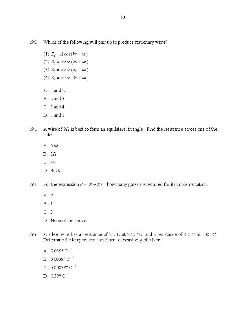 CUSAT CAT 2016 Question Papers PDF (B.Tech Paper 1 and 2, PG, Law)