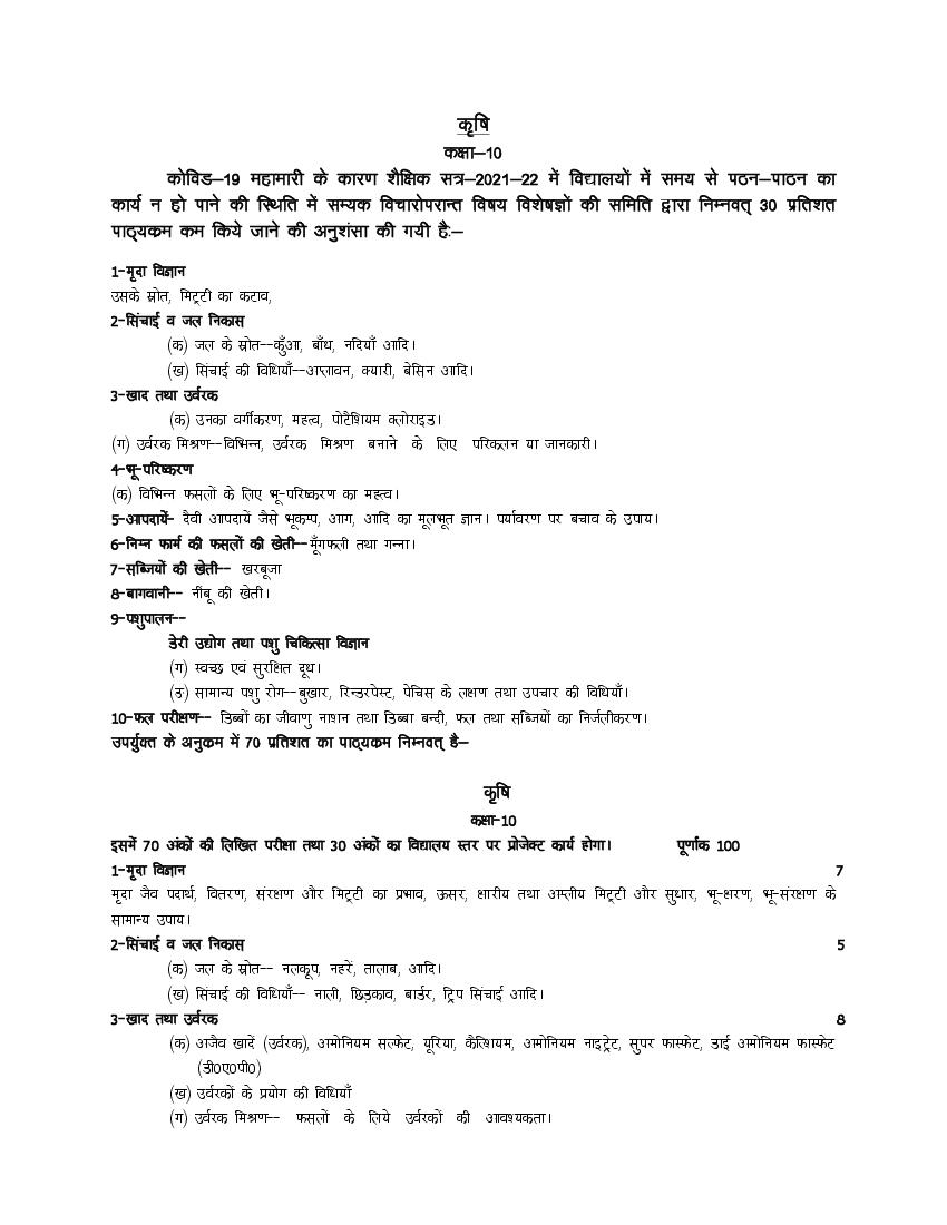 up-board-class-10-syllabus-2022-agriculture