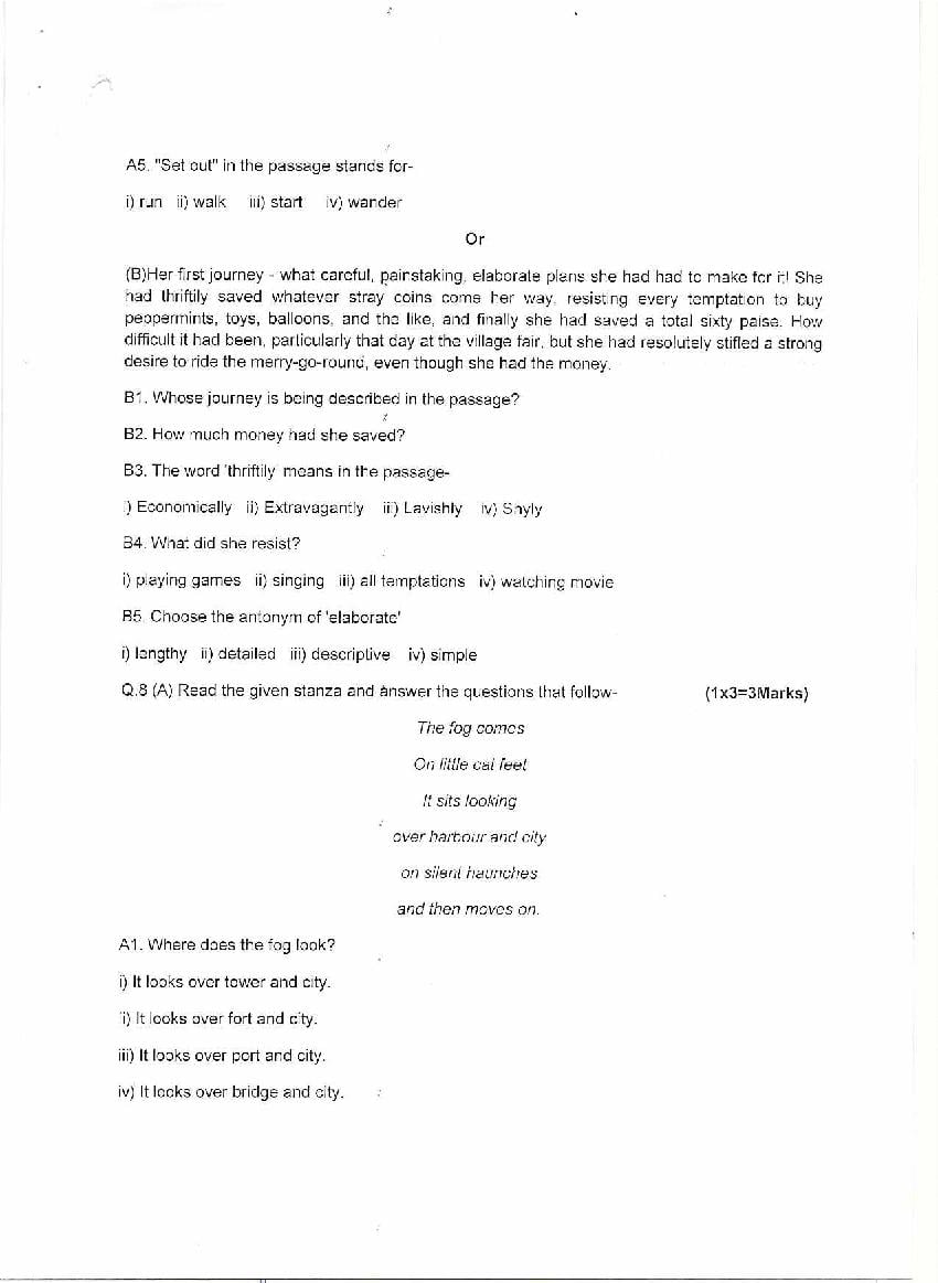 HPBOSE Class 10th Model Question Paper for English 2022 Download HP