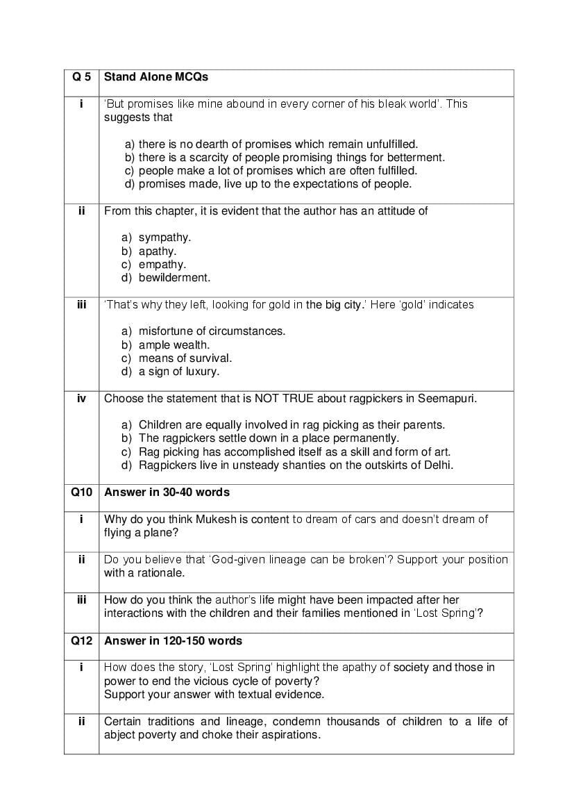 CBSE Class 12 English Core Question Bank (PDF) – Official CBSE Question Bank