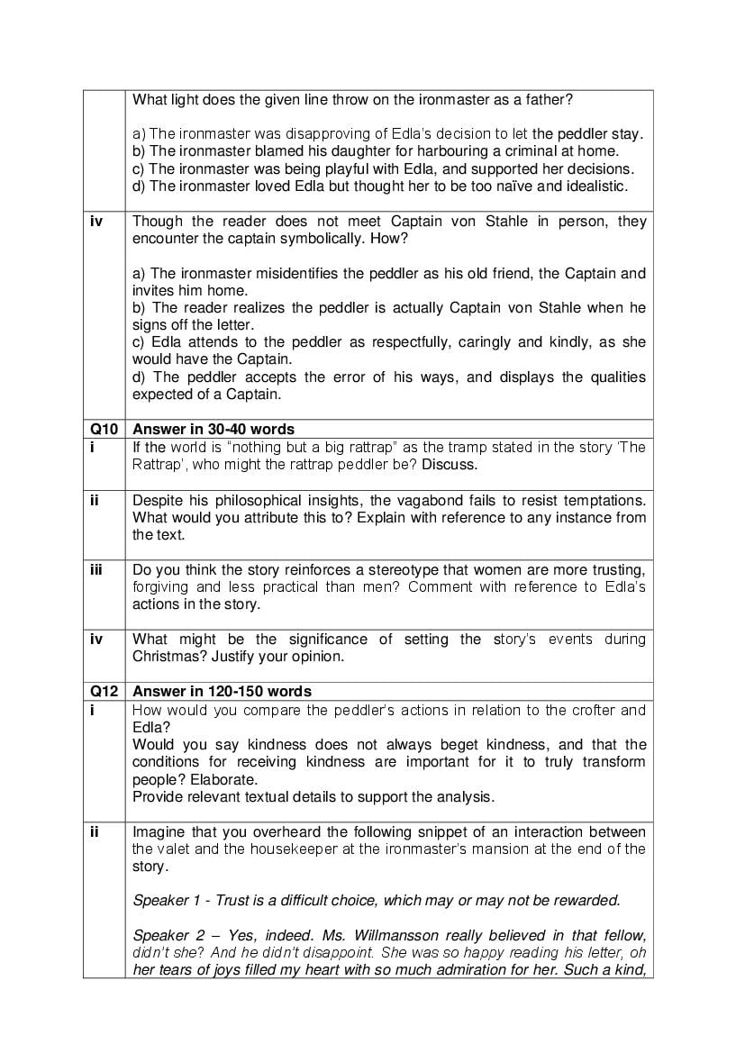 CBSE Class 12 English Core Question Bank (PDF) – Official CBSE Question Bank